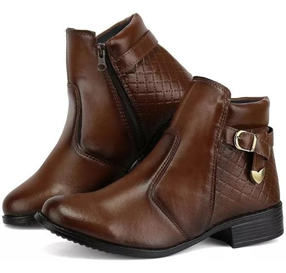 Imagem de Bota  Feminino Cano Curto Medio Com Ziper Lateral