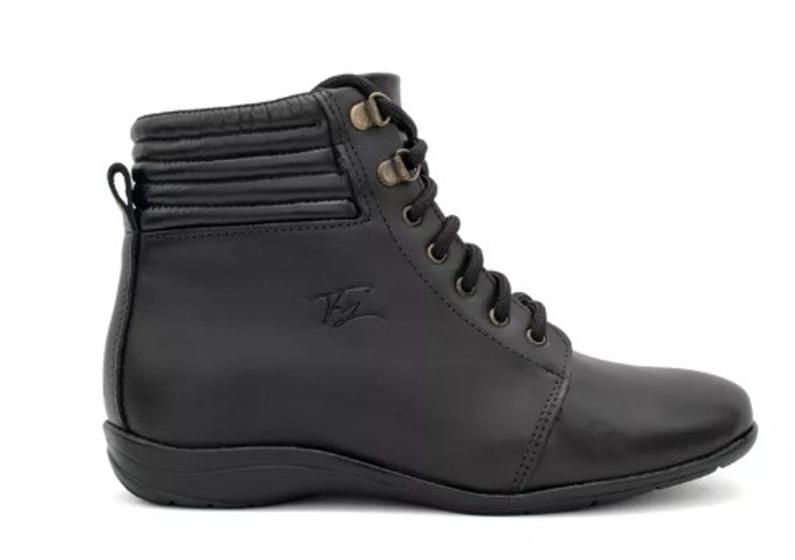 Imagem de Bota Feminino Modelo 9063 Preto Em couro Legitimo