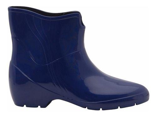 Imagem de Bota Galocha Borracha Feminina Cano Curto Azul Pvc N 34