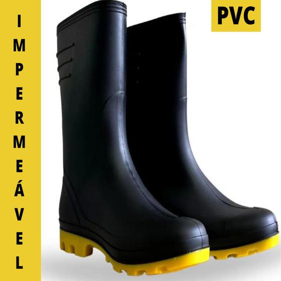 Imagem de Bota Galocha De Chuva Motoboy Motoqueiro 100% Impermeável Pvc Epi Limpeza