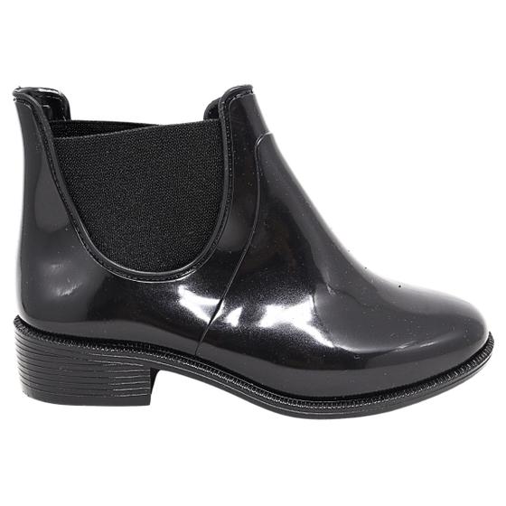 Bota Galocha Infantil Menina Pink Preto Moderno Estilosa Moderna