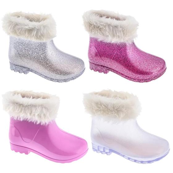 Bota Galocha Infantil Proteção Chuva Impermeável Pelinho Menor preço em Bota Galocha Infantil Proteção Chuva Impermeável Pelinho