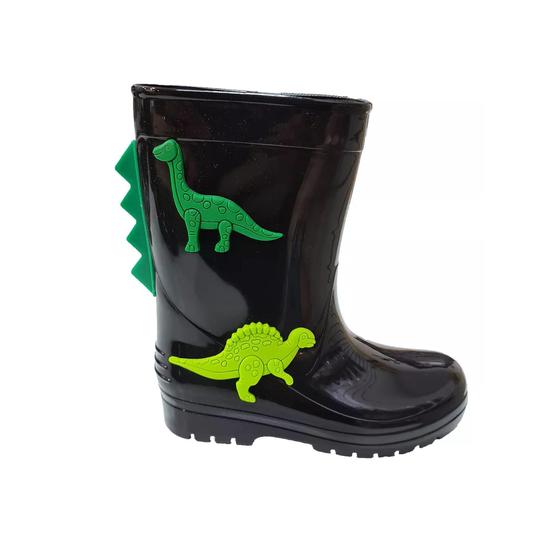 Imagem de Bota Galocha Menino Infantil Luelua Dinossauro 40569 Preto