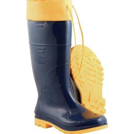 Imagem de Bota Galocha Pvc Leve Impermeável com amarra Azul/Amarelo