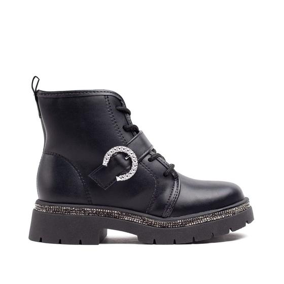 Imagem de Bota Infantil Molekinha Coturno Fivela com Strass Preto