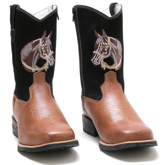 Imagem de Bota infantil texana cano longo bordada linda botina country 30- rhl botas