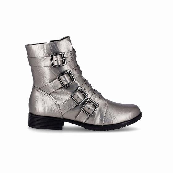 Imagem de Bota Leci Cano Curto Salto Baixo Pewter