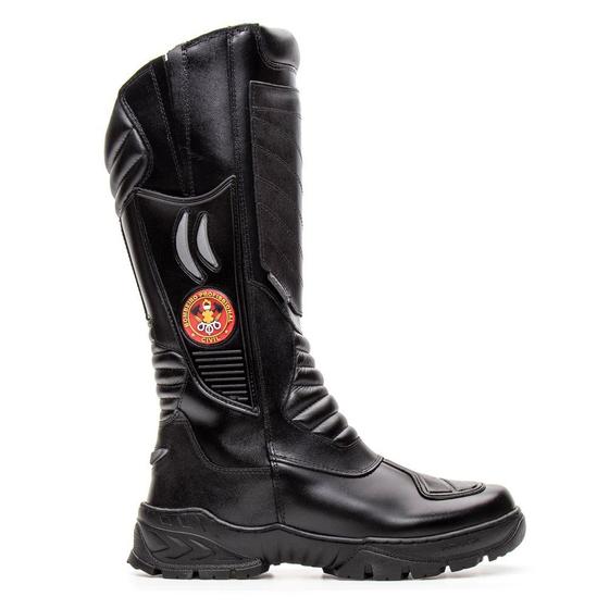 Imagem de Bota Longa Coturno Unisex Bombeiro Civil 100% Couro