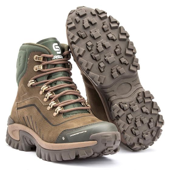 Imagem de Bota Masculina Adventure Couro Legítimo Biqueira Reforçada Sola Tratorado