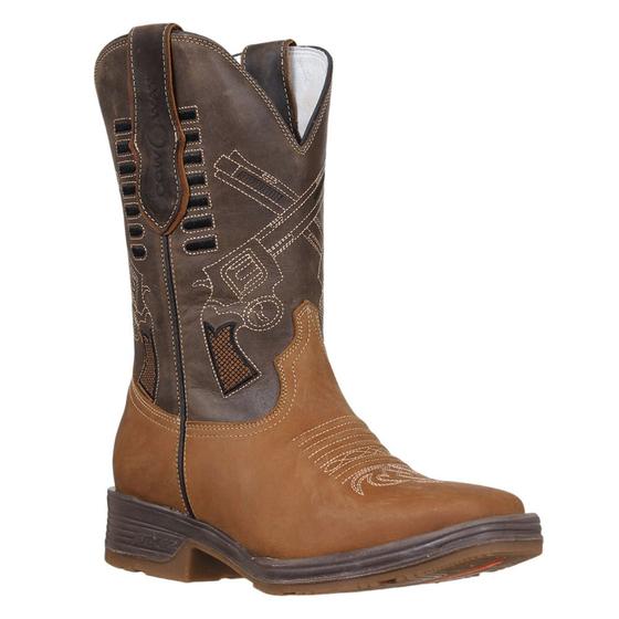 Imagem de Bota Masculina Bico Quadrado Marrom Cow Way 36866