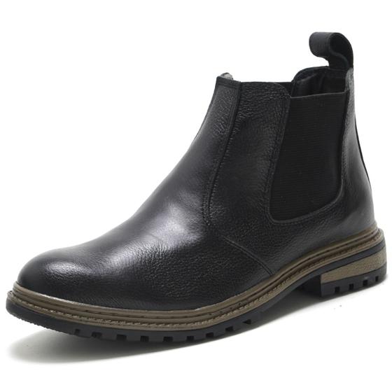 Imagem de Bota Masculina Botina Chelsea Couro Casual Moderna Confortável FJ234