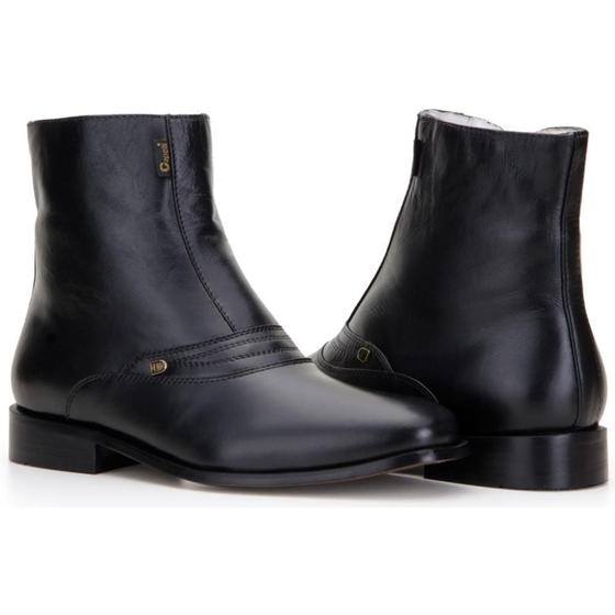 Imagem de Bota Masculina Cano Curto Couro Zíper Costura Capelli Boots