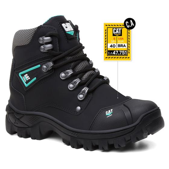 Imagem de Bota Masculina Cat Priime Segurança Em Couro Biqueira Em Pvc Com C.A