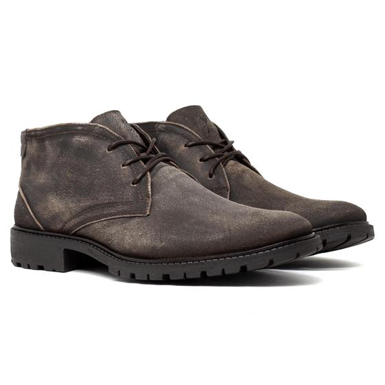 Imagem de Bota Masculina Cavalera Confort Dlave Casual Cadarço Couro Cano Médio Conforto 62110052