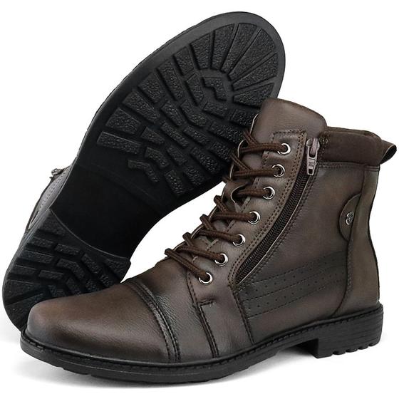 Imagem de Bota Masculina Coturno Cano Baixo Cadarço Casual  Dia a Dia