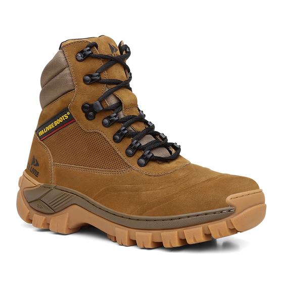 Imagem de Bota Masculina Coturno Cano Couro Alto Confortável Top NL266