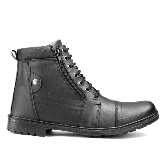 Imagem de Bota Masculina Coturno Casual Sintético Cano Curto Visual Versátil Urbano Trabalho Moto Dia a Dia