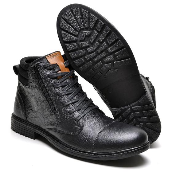 Imagem de Bota Masculina Coturno Couro Zíper Lateral Confortável