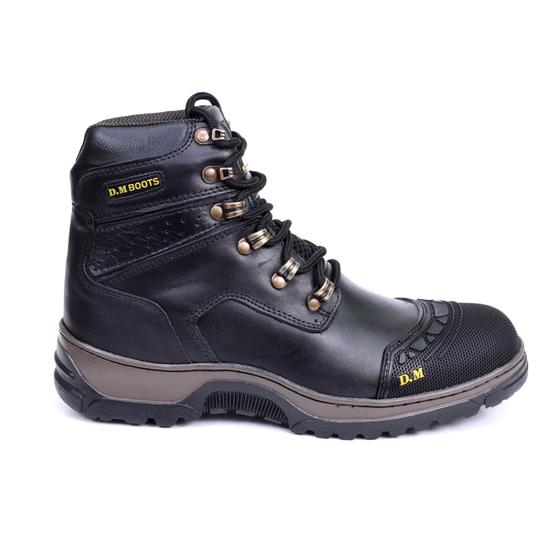 Imagem de Bota Masculina Coturno em couro  Militar Motociclista Adventure com Palmilha em Gel