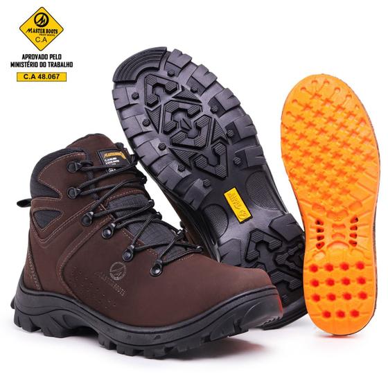 Imagem de Bota Masculina Coturno Masculino Arizon EPI Couro Legítimo CA Coffee