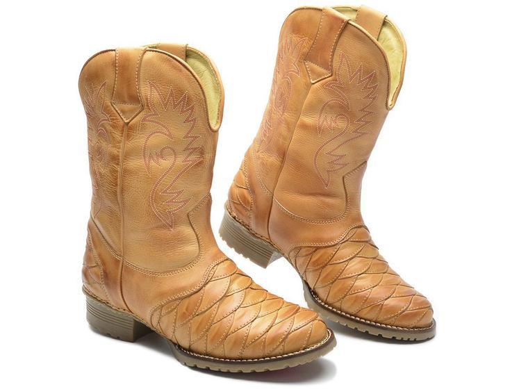 Imagem de Bota Masculina Country de couro forrada palmilha gel 901 bege