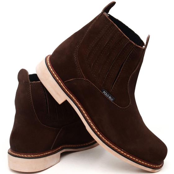 Imagem de Bota Masculina Couro Resistente Casual Top Moderno Bota Agro Fazenda Passeios