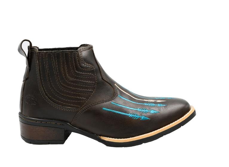 Imagem de Bota Masculina Couro Texana Bico Quadrado Flecha