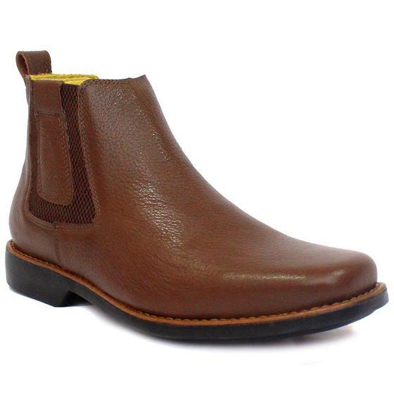 Imagem de Bota masculina de couro forrada para trabalho 587 marrom