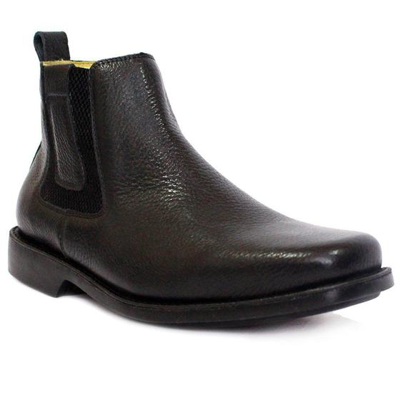 Imagem de Bota masculina de couro forrada para trabalho 587 preto 