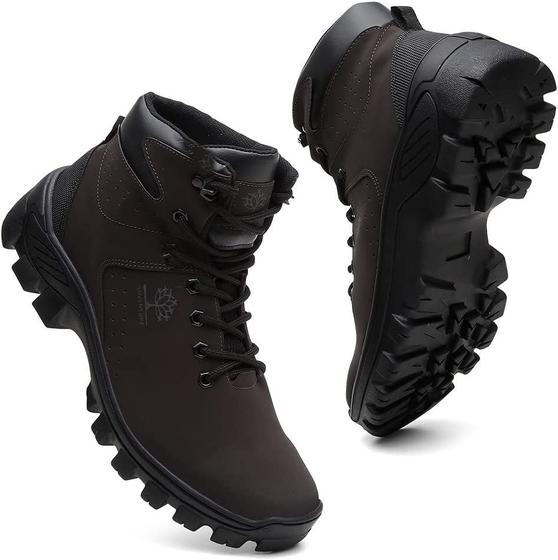 Imagem de Bota Masculina em Couro Coturno Adventure Masculino Reforçad