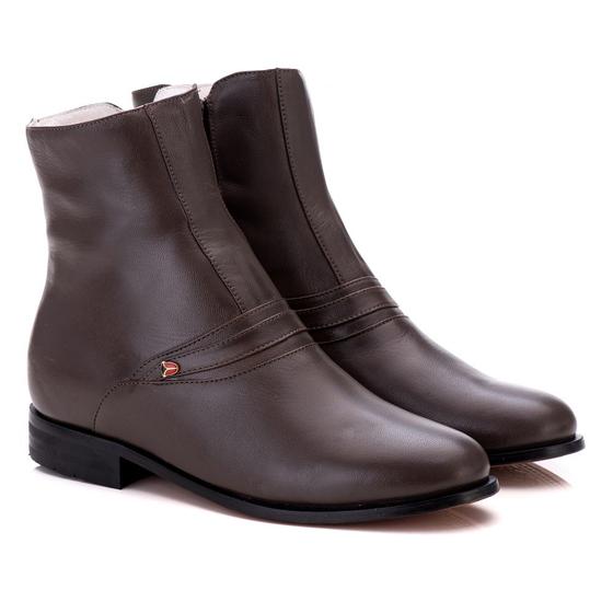 Imagem de Bota Masculina Em Couro Mestiço Marrom Comfort Sola Couro 6501 Marrom  -44