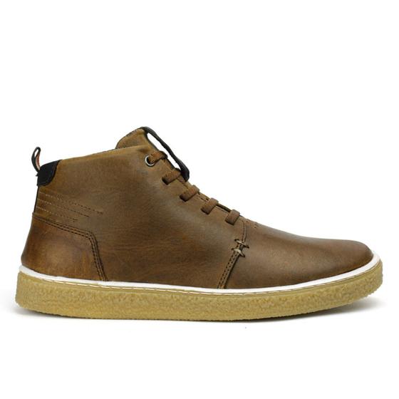 Imagem de Bota Masculina FG Couro Solado Natural Borracha Cano Curto Mostarda