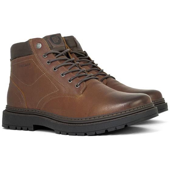 Imagem de Bota Masculina Freeway Casual Rústico Couro Legítimo Costurado Cano Médio JACK03