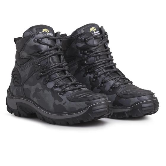 Imagem de Bota Masculina Motociclista Coturno Couro Confortável