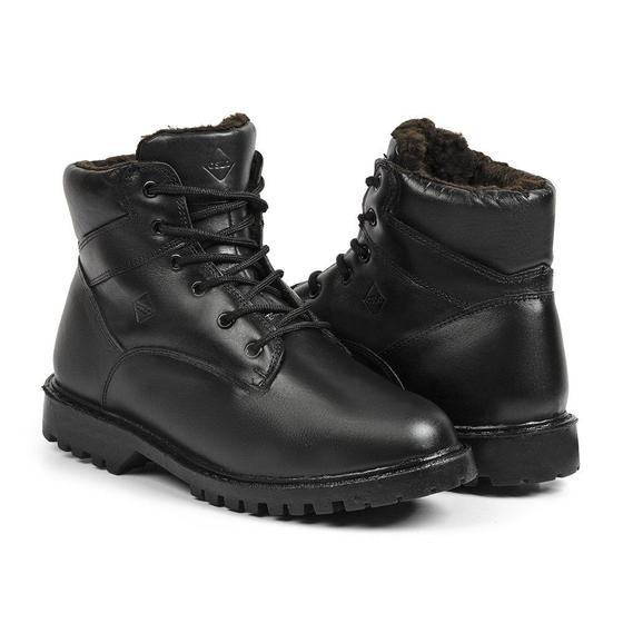 Imagem de Bota Masculina para Neve em Couro Forrada com Lã e Impermeáv