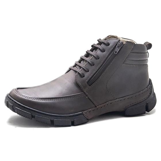 Imagem de Bota Masculina Pierrô extremo conforto couro cor marrom escuro