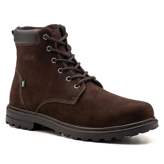 Imagem de Bota Masculina Retro Casual Clássica Cano Médio Couro Sola de Borracha Cadarço 120162