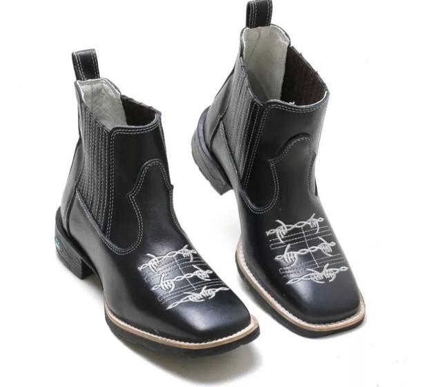 Bota Masculina RR Botas Texana Country em Couro Boradado Arame Bico Quadrado Menor preço em Bota Masculina RR Botas Texana Country em Couro Boradado Arame Bico Quadrado