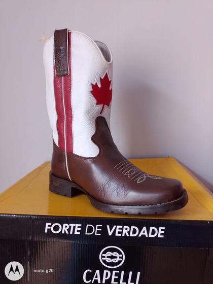 Imagem de Bota Masculina Texana Capelli 100% Couro Legítimo Canadá