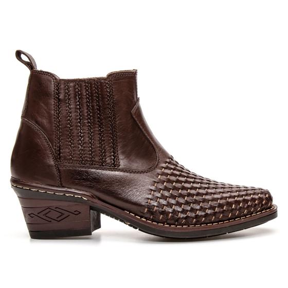 Imagem de Bota Masculina Texana Country Elastico Couro Legitimo