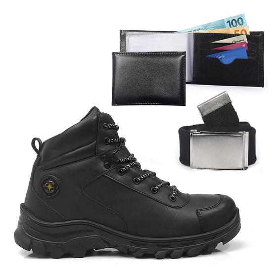 Imagem de Bota Masculina Trakking Com Carteira e Cinto Coturnos Estilo Adventure Confortável Leve