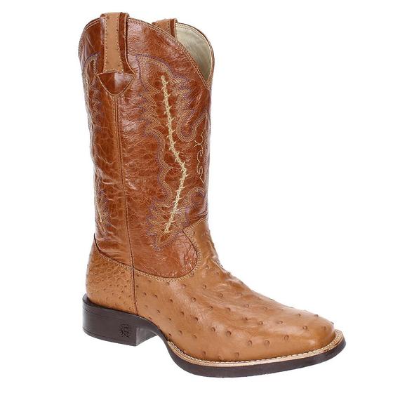 Imagem de Bota Masculina Western Exótica Avestruz Conhaque Cano Longo - Classic Ride AVLT 17801