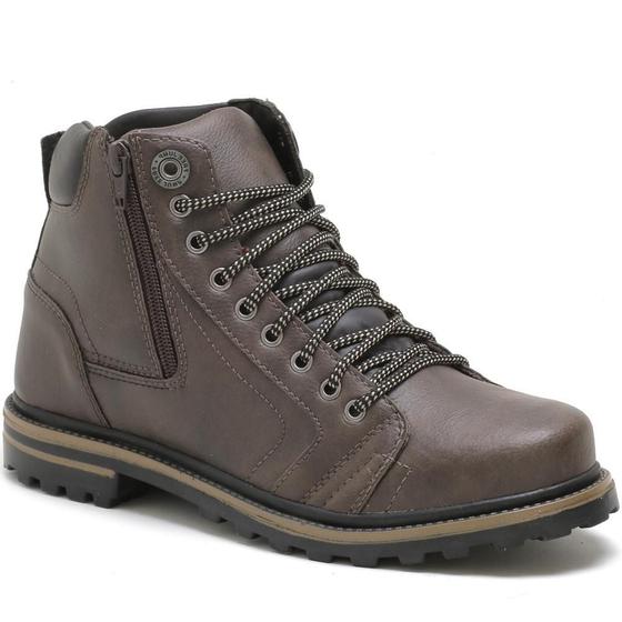 Imagem de Bota Masculina Zíper Cadarço Casual Moderno Prático Versátil