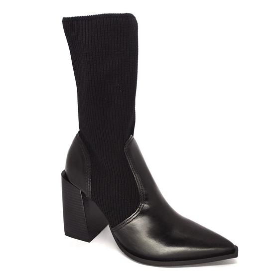 Bota Meia Cano Curto Feminina Salto Médio Bottero Couro - Bota Feminina ...