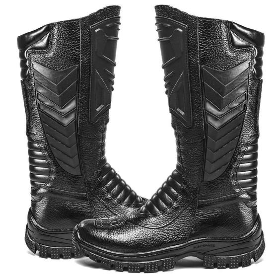 Imagem de Bota Militar Masculina em Couro Cano Alto