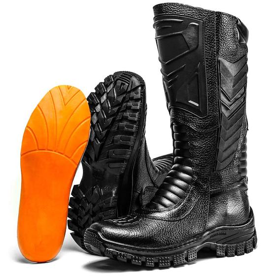 Imagem de Bota Militar Masculina em Couro Cano Alto