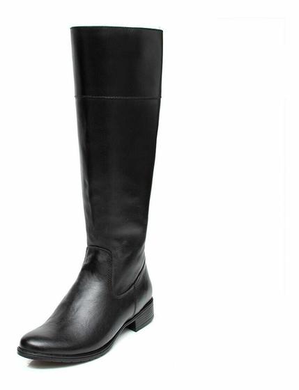 Bota Montaria em Couro Bico Redondo Preto Menor preço em Bota Montaria em Couro Bico Redondo Preto