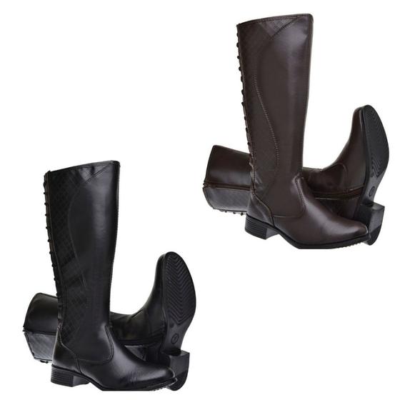 Bota montaria feminina cano longo lisa couro Menor preço em Bota montaria feminina cano longo lisa couro