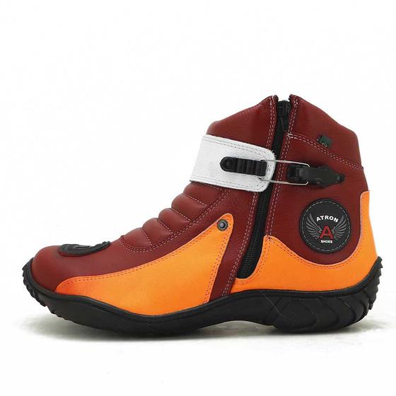 Imagem de Bota Motociclista Cano Curto em Couro Atron Shoes Ziper Lateral e Sola Borracha