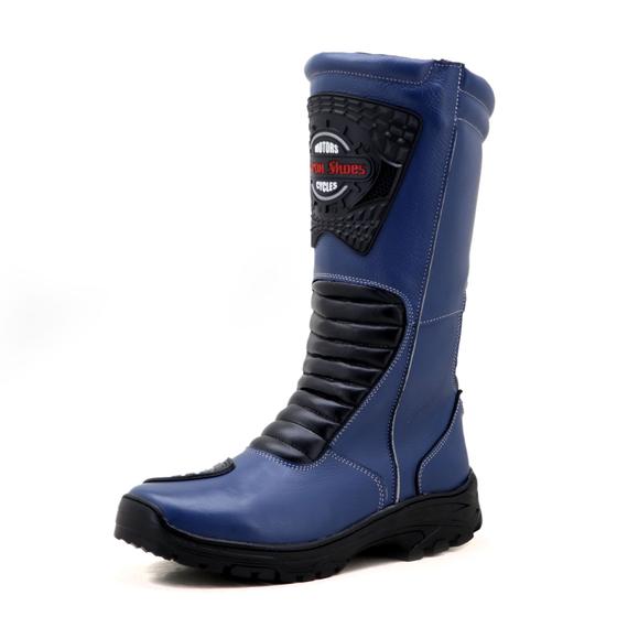 Bota motociclista, de couro impermeável (Chuva), cores, 430